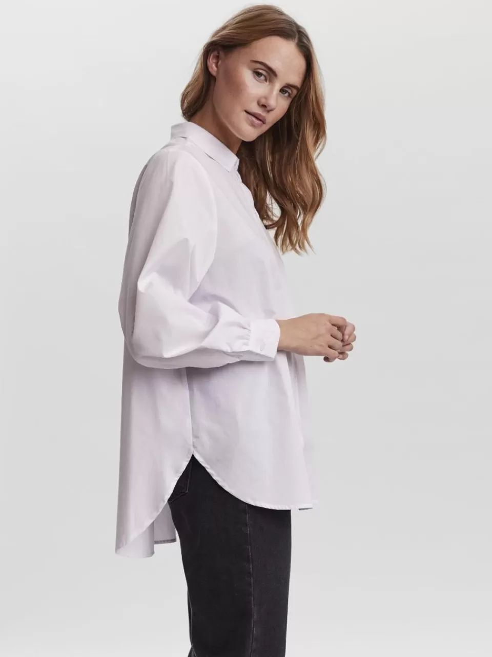 Fashion VERO MODA VMELLA Skjorte Bright White