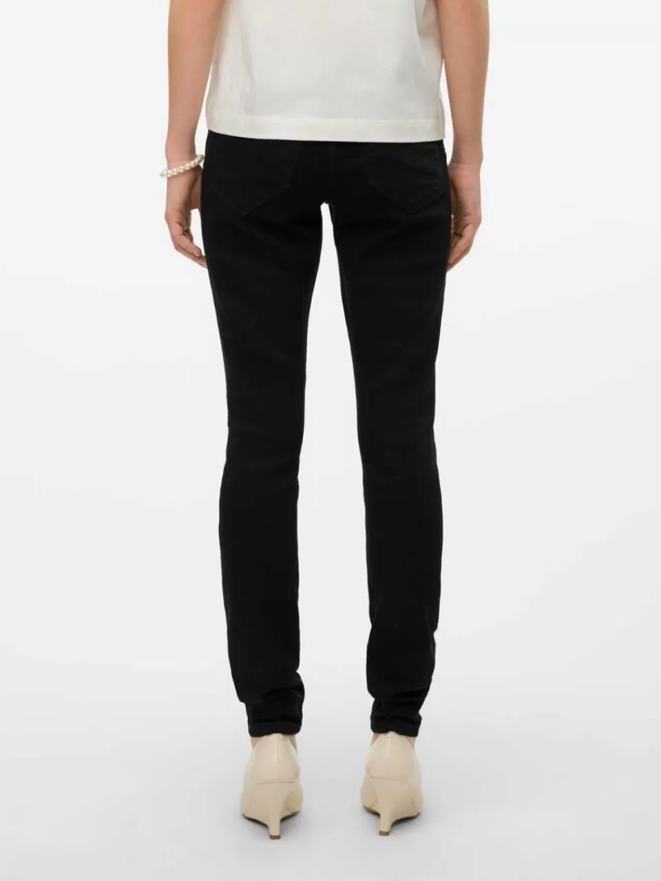 Discount VERO MODA VMELLY Middels høyt snitt Skinny Fit Jeans Black