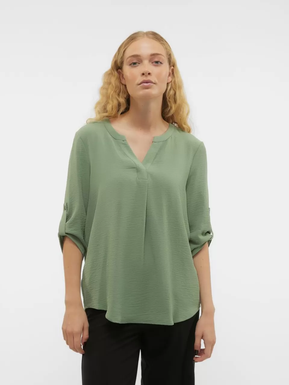 Best VERO MODA VMELVA Topp Hedge Green