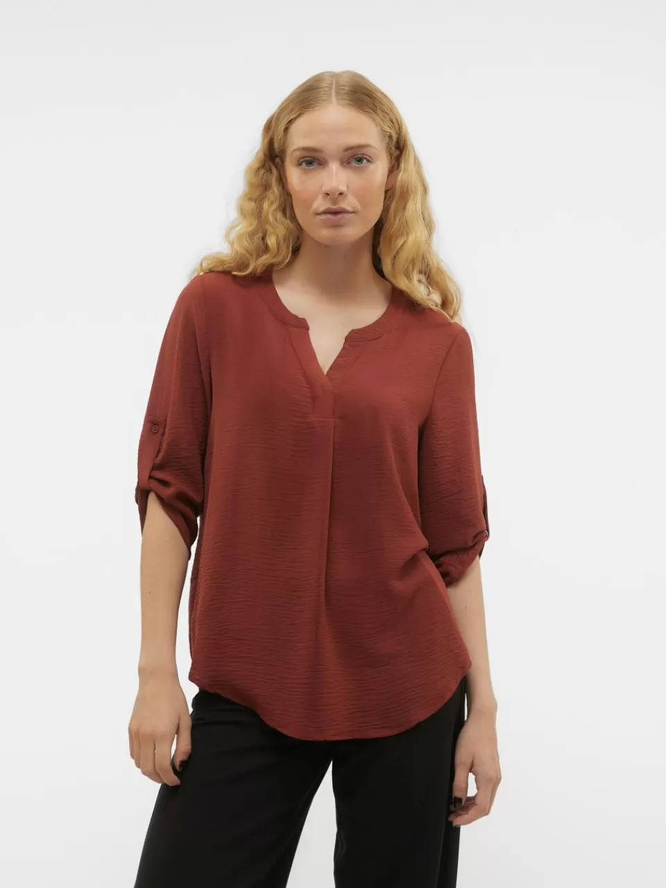 Fashion VERO MODA VMELVA Topp Madder Brown