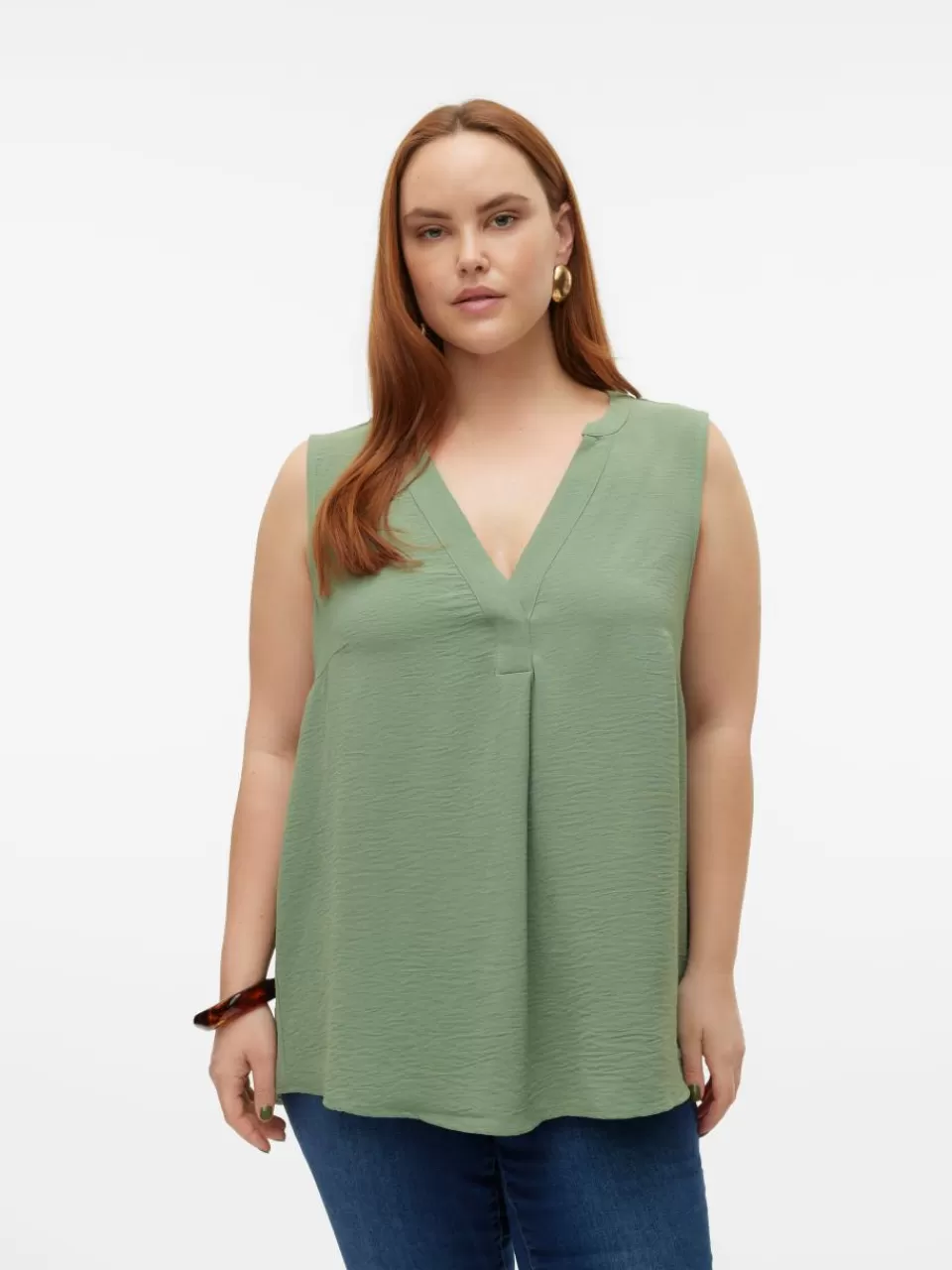 Fashion VERO MODA VMELVA Topp Hedge Green