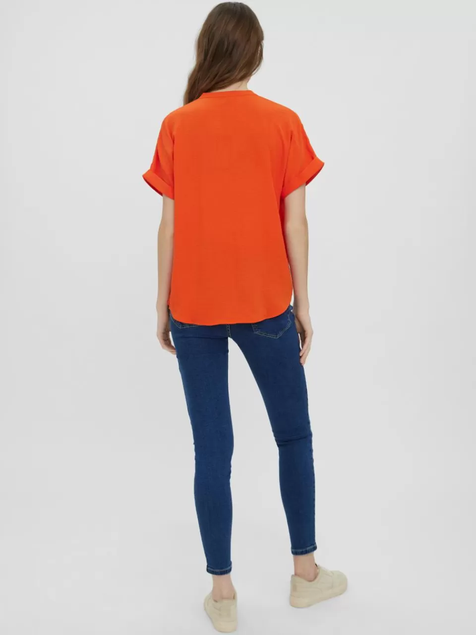 Best VERO MODA VMELVA Topp Spicy Orange