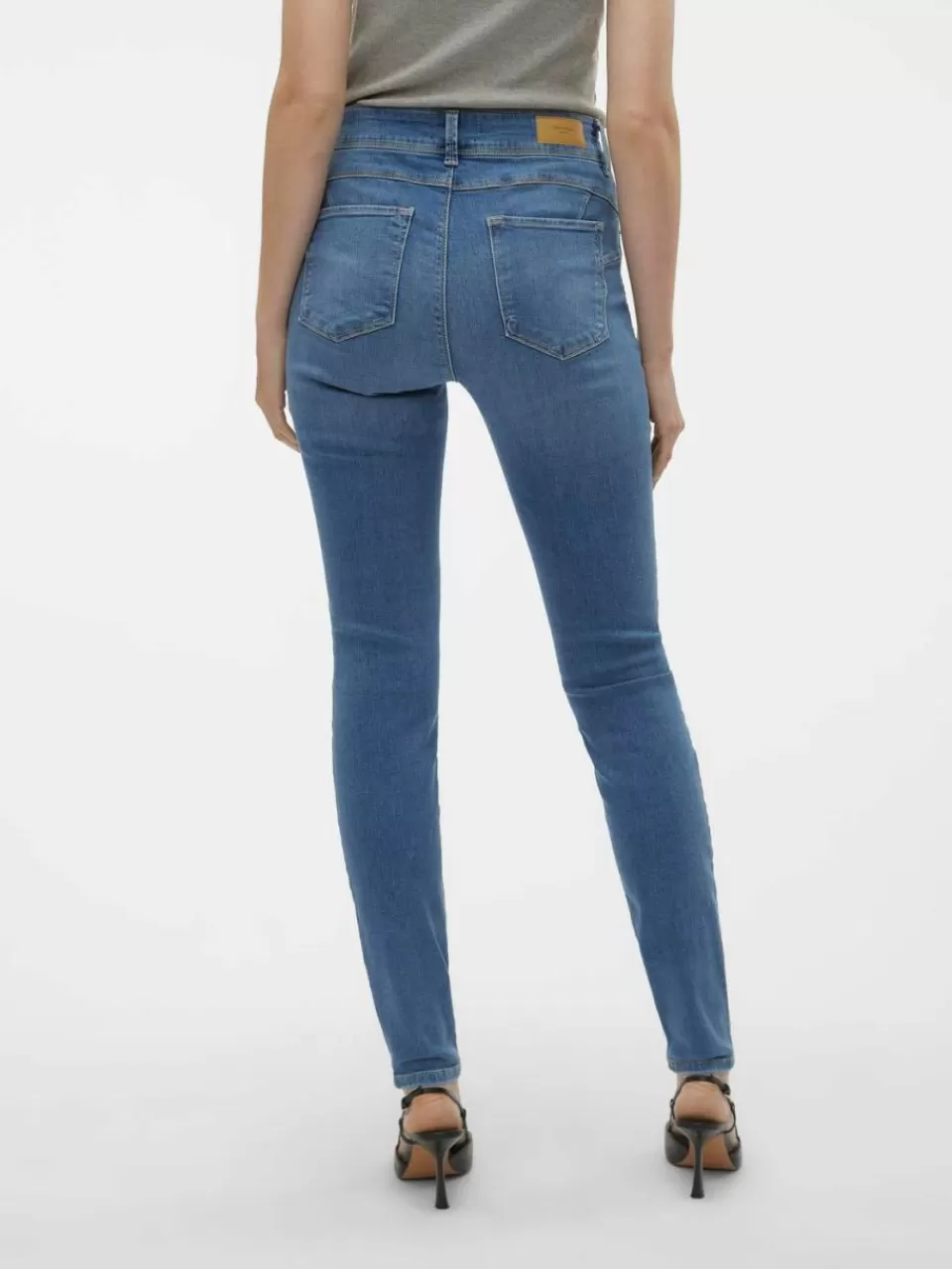 Online VERO MODA VMEMBRACE Middels høyt snitt Skinny Fit Jeans Medium Blue Denim