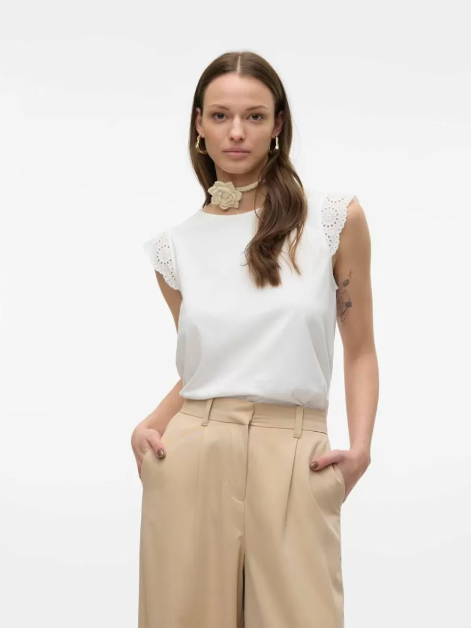 Cheap VERO MODA VMEMILY Topp Snow White