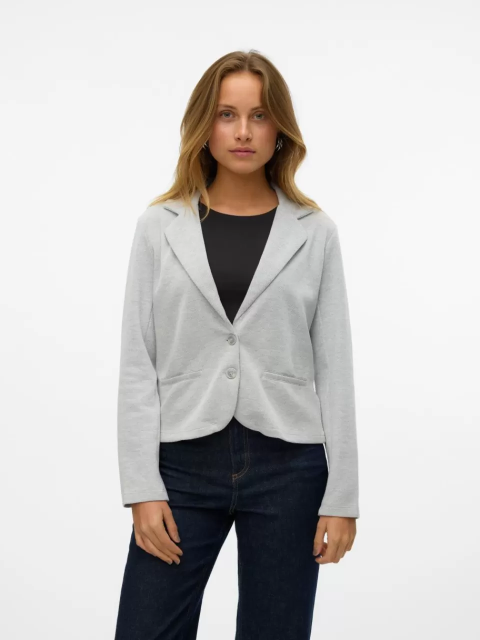 Shop VERO MODA VMEMMA Blazer Light Grey Melange