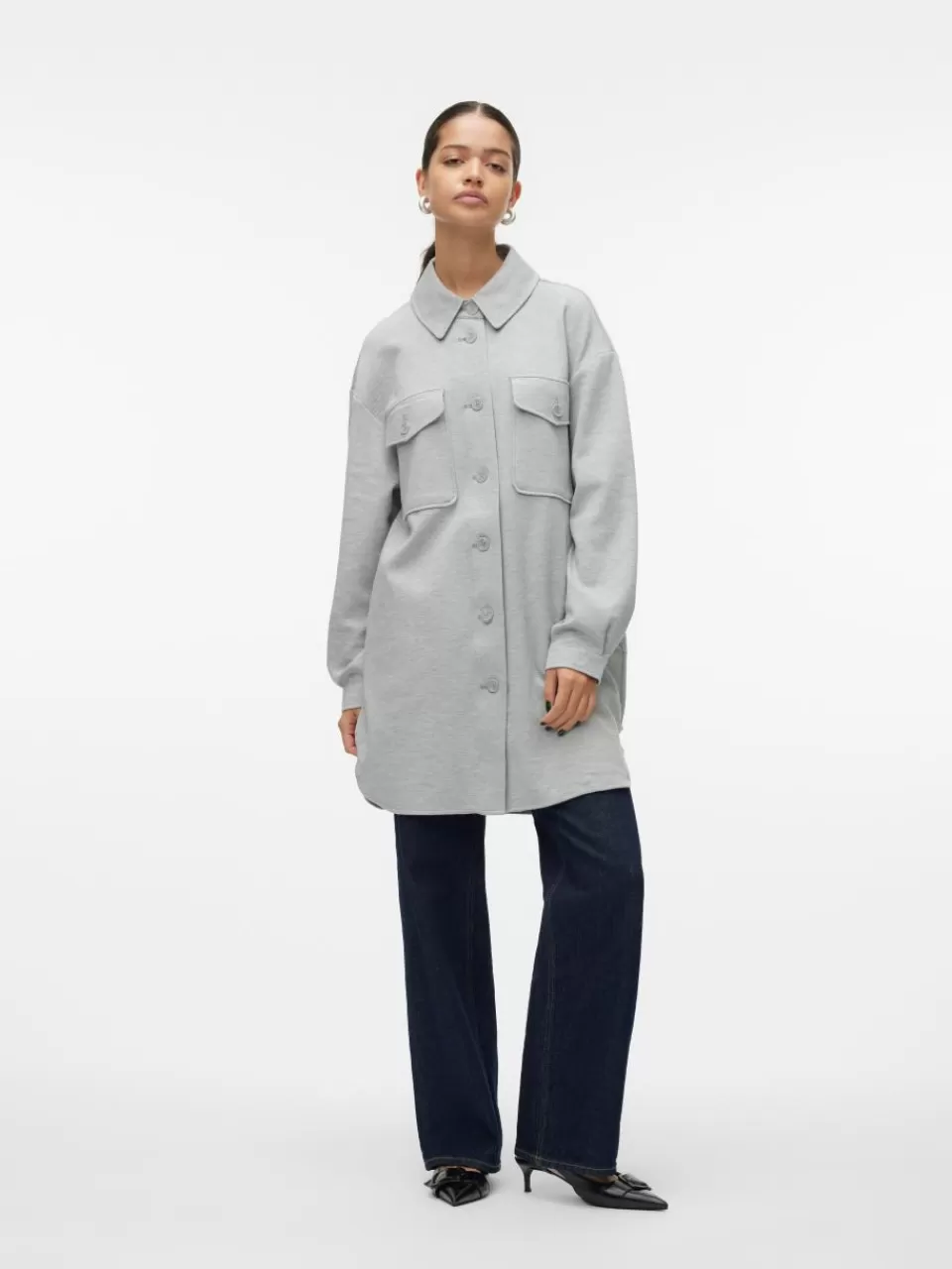 Best Sale VERO MODA VMEMMA Frakk Light Grey Melange