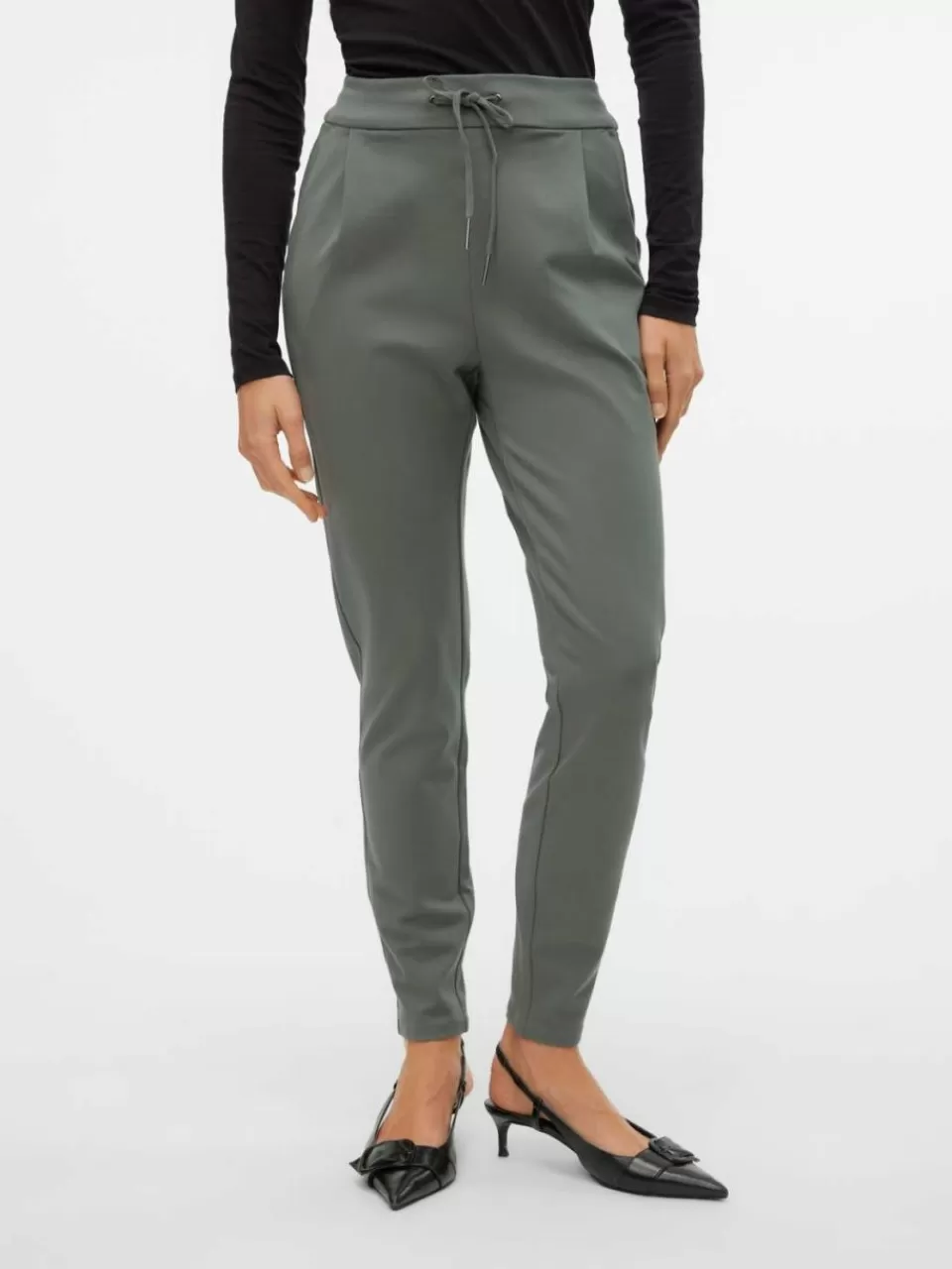 Discount VERO MODA VMEVA Middels høy midje Bukser Balsam Green