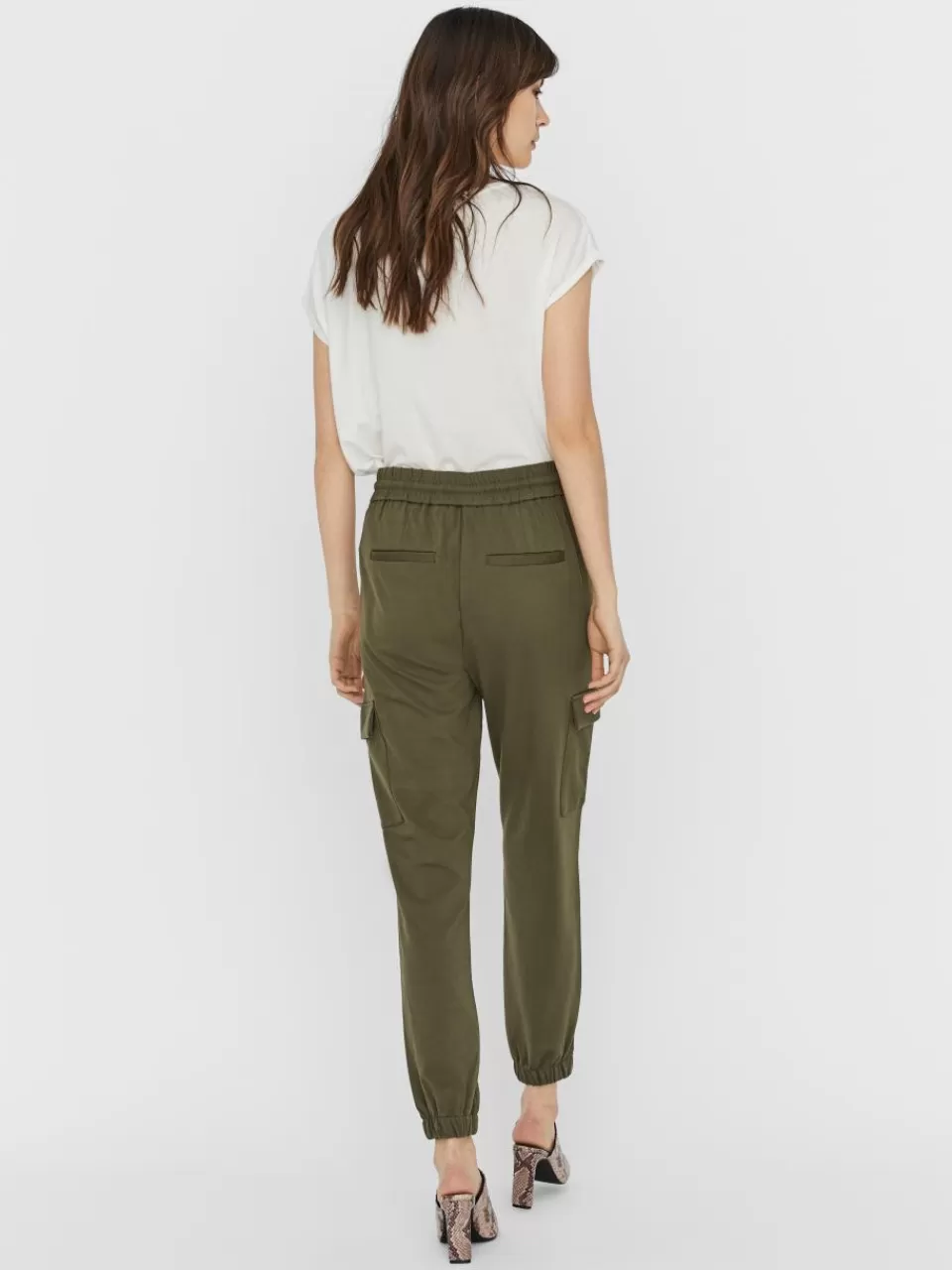 Hot VERO MODA VMEVA Middels høy midje Bukser Ivy Green