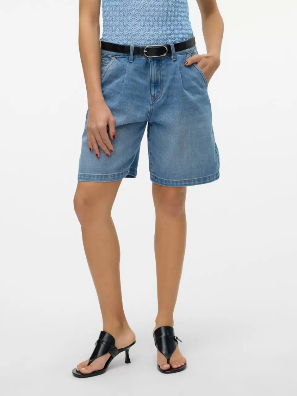 Best Sale VERO MODA VMEVELYN Shorts Light Blue Denim