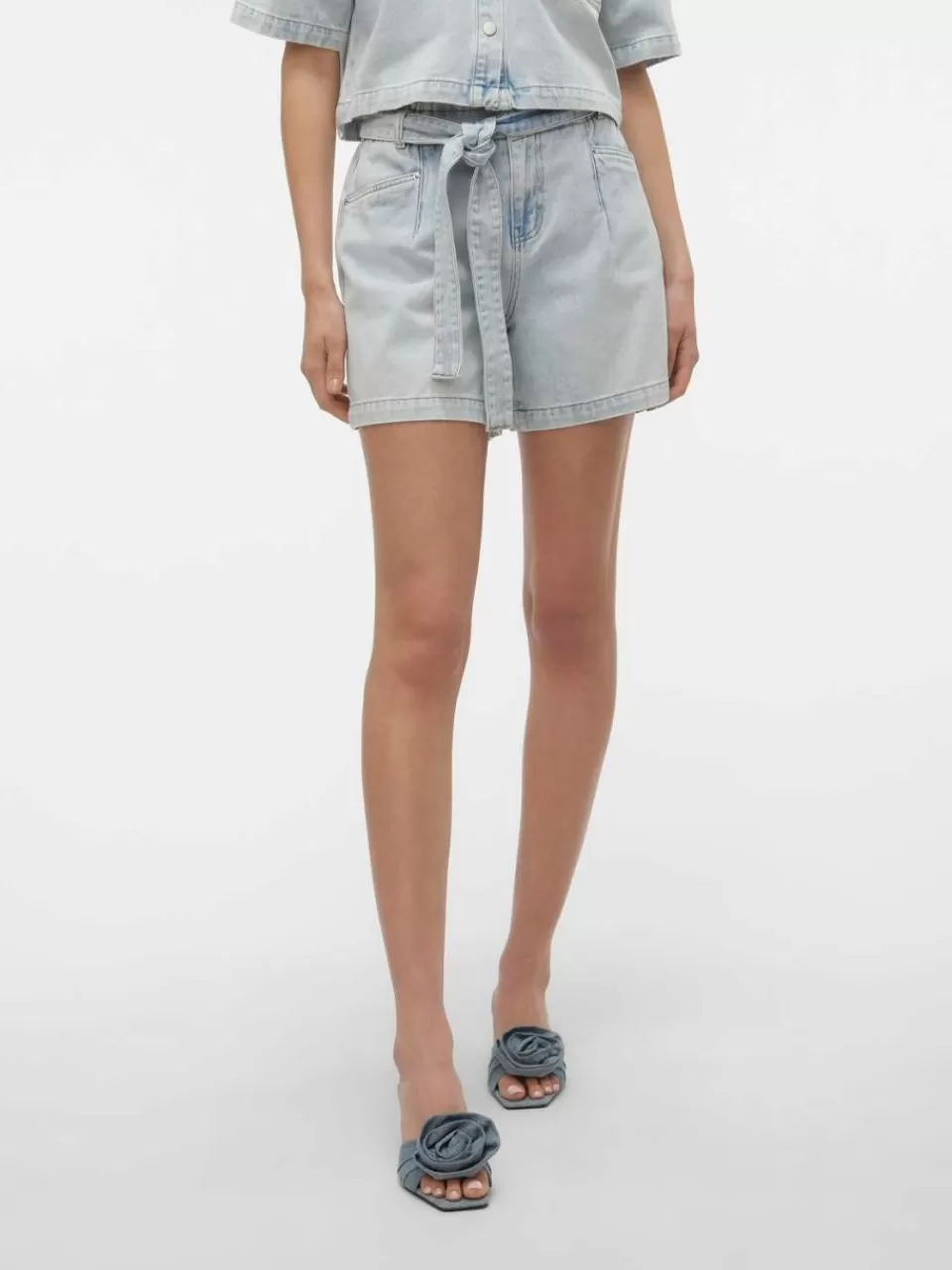 Best Sale VERO MODA VMFIE Shorts Light Blue Denim