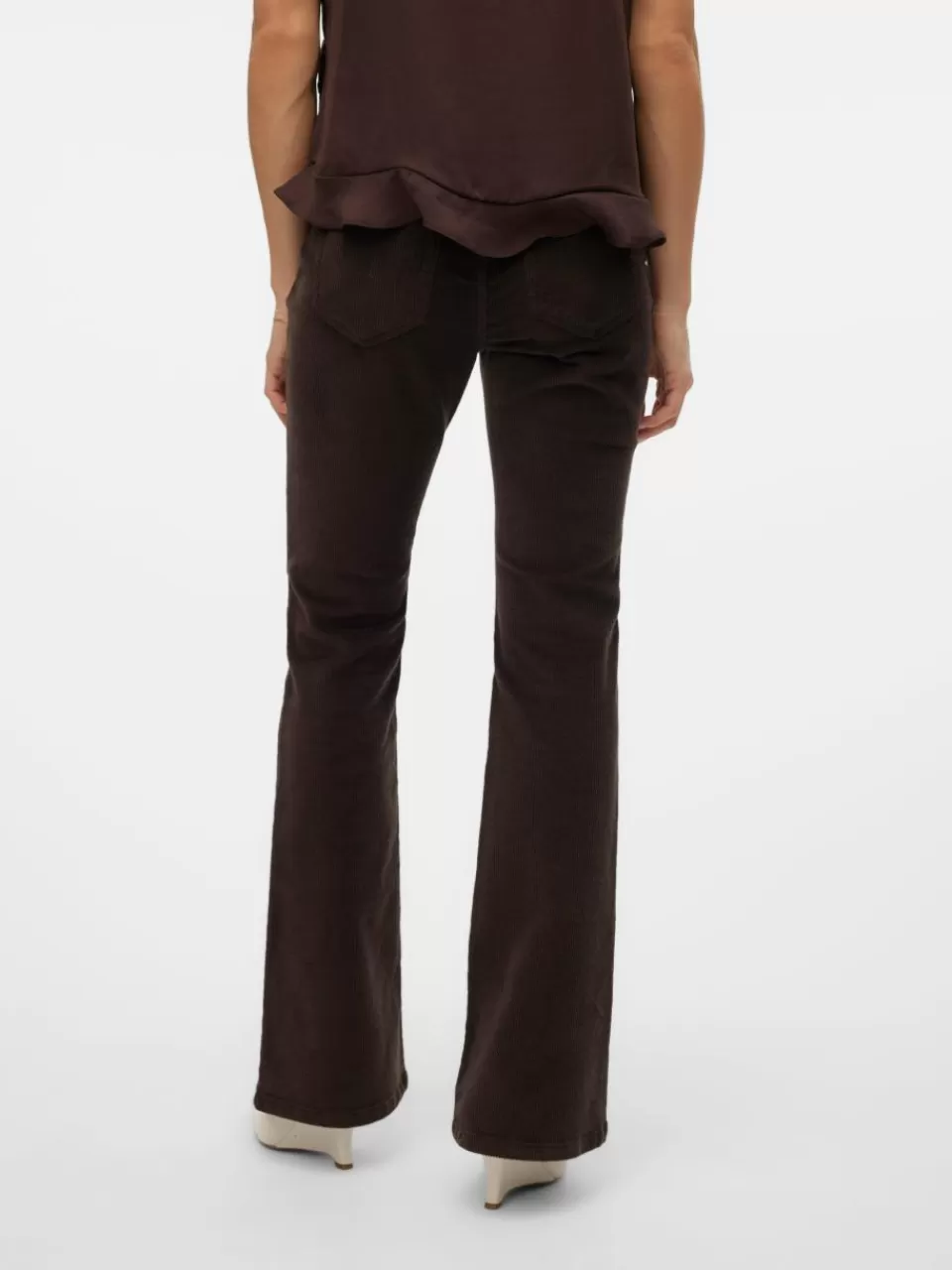 Sale VERO MODA VMFLASH Middels høyt snitt Flared Fit Jeans Chocolate Torte