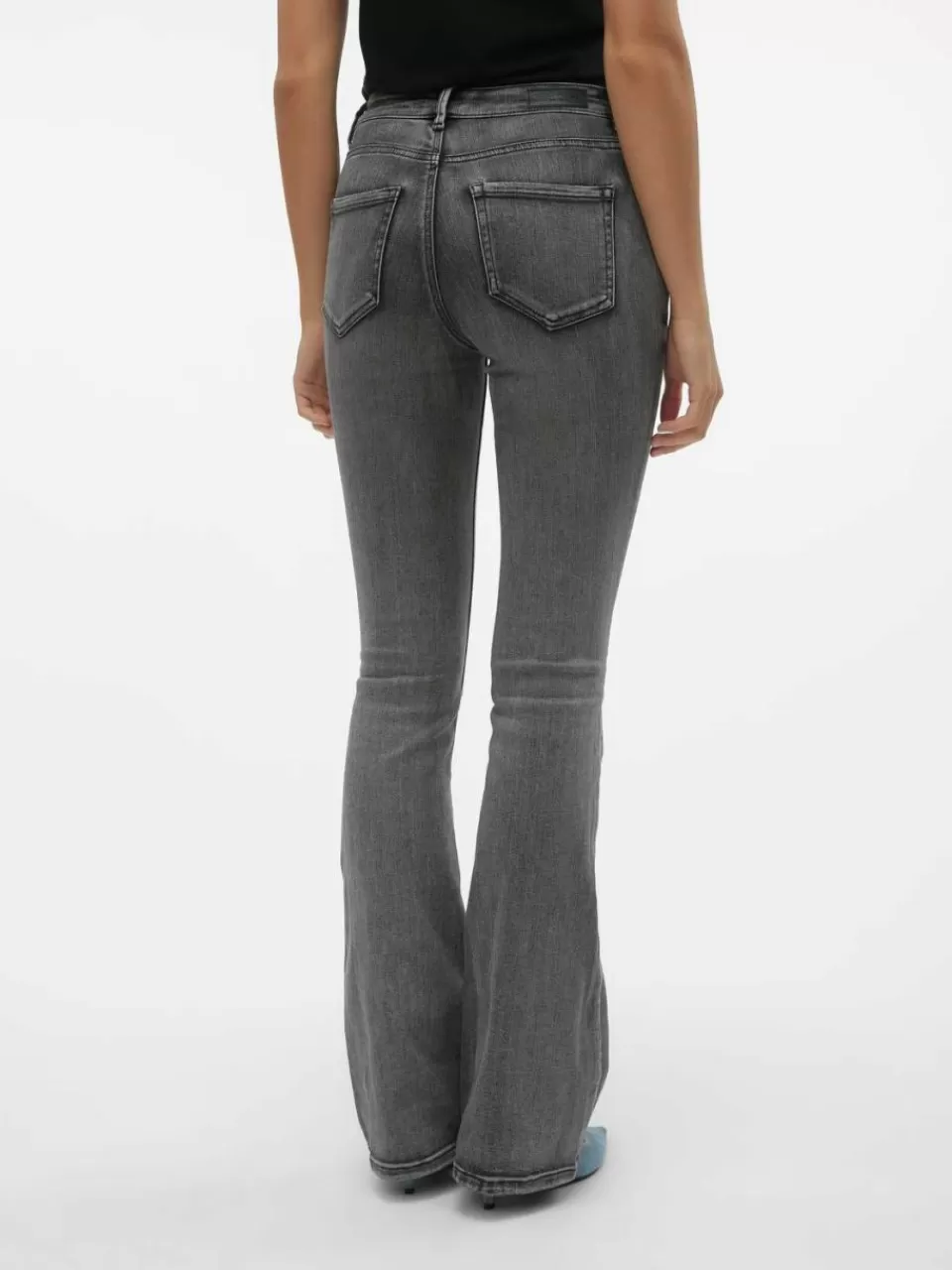 Sale VERO MODA VMFLASH Middels høyt snitt Flared Fit Jeans Medium Grey Denim