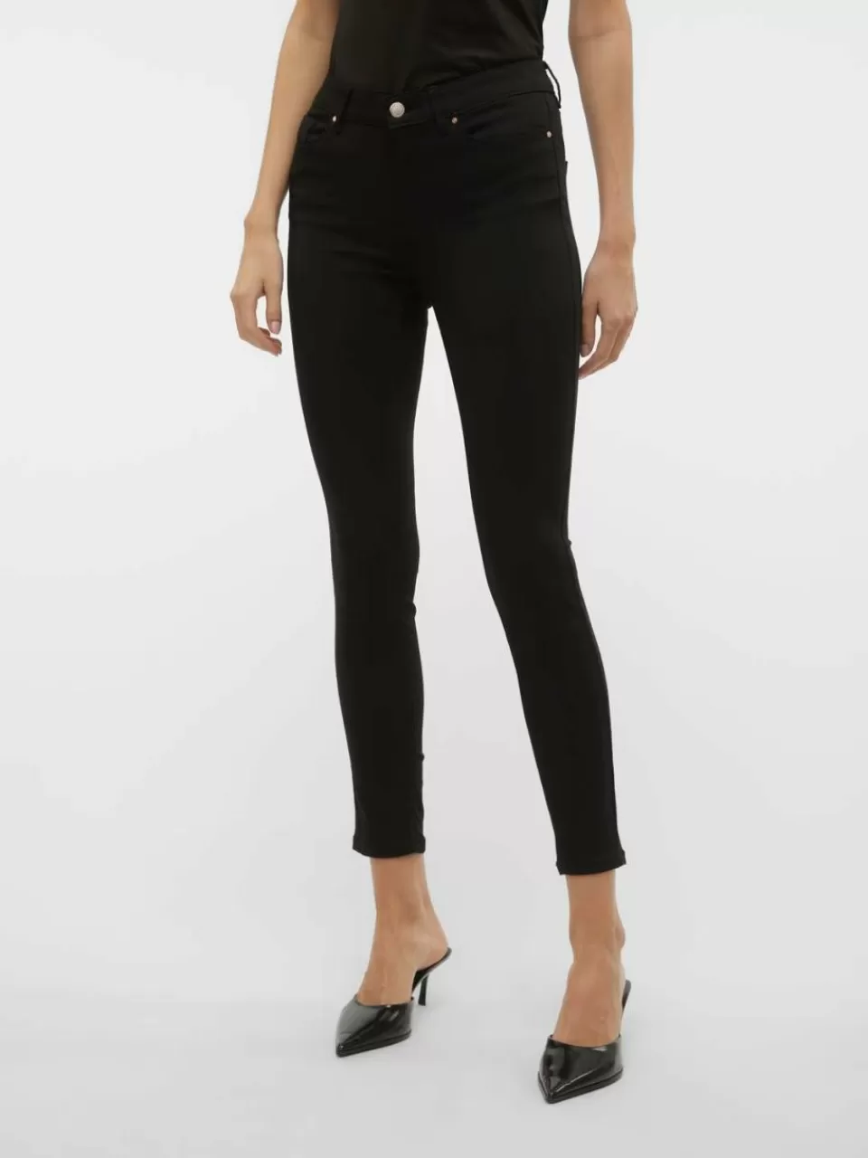 Cheap VERO MODA VMFLASH Middels høyt snitt Skinny Fit Jeans Black