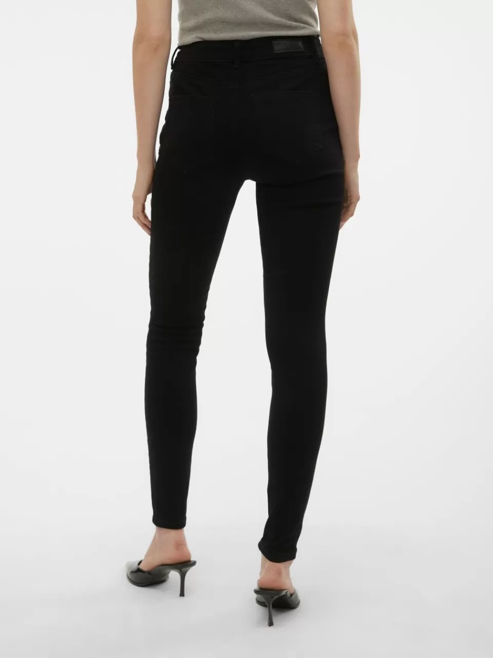 Cheap VERO MODA VMFLASH Middels høyt snitt Skinny Fit Jeans Black Denim