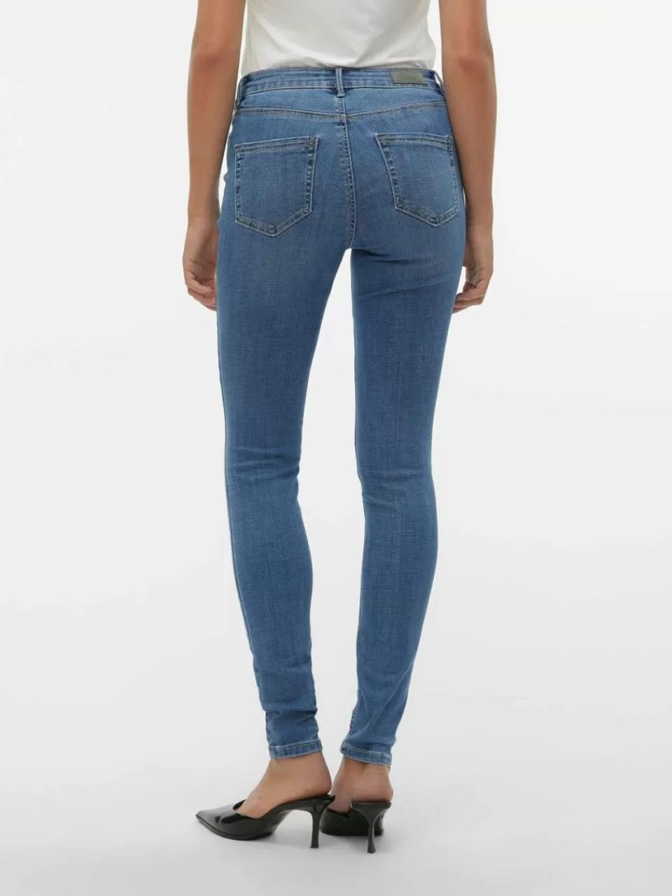 Outlet VERO MODA VMFLASH Middels høyt snitt Skinny Fit Jeans Medium Blue Denim