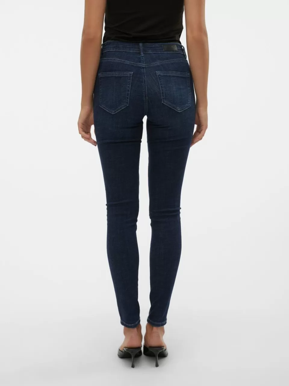 Flash Sale VERO MODA VMFLASH Middels høyt snitt Skinny Fit Jeans Dark Blue Denim