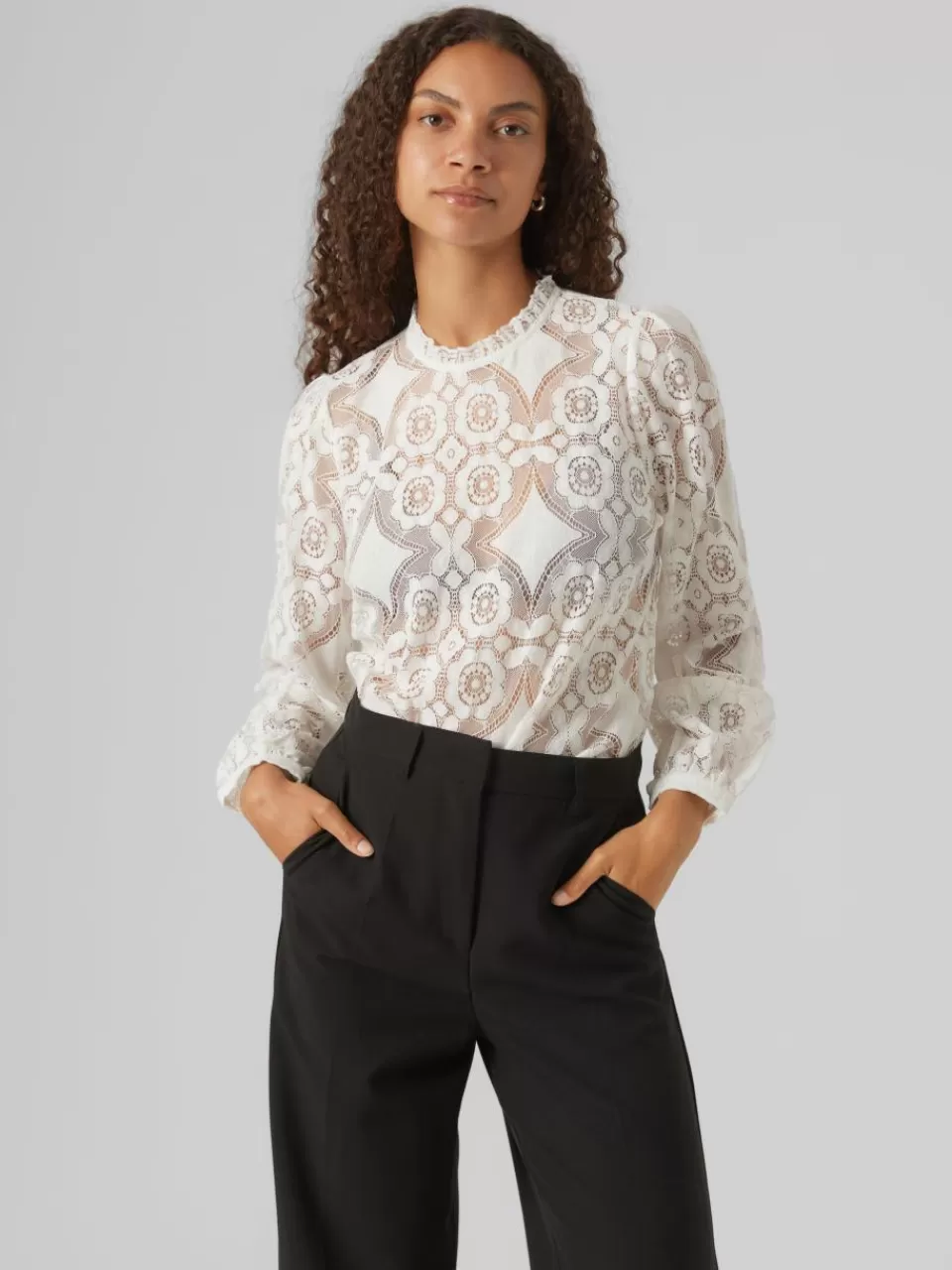 Hot VERO MODA VMGANNAH Skjorte Cloud Dancer