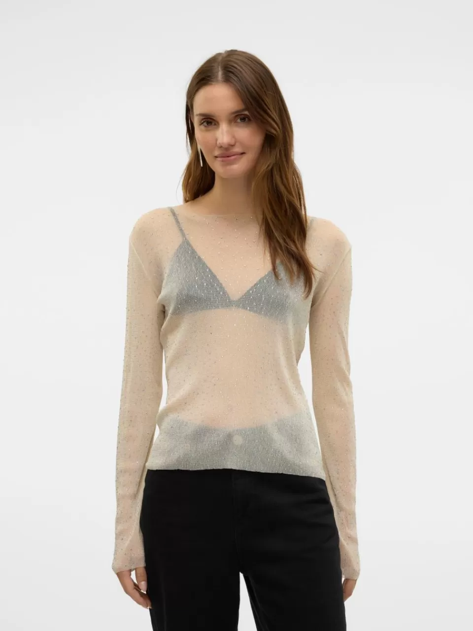 Fashion VERO MODA VMGLAM Topp Pumice Stone