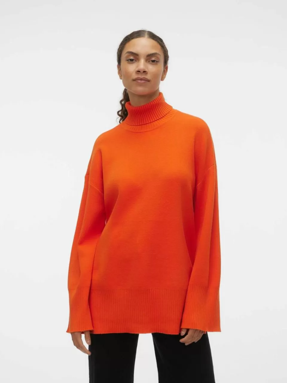 Cheap VERO MODA VMGOLDNEEDLE Genser Tangerine Tango