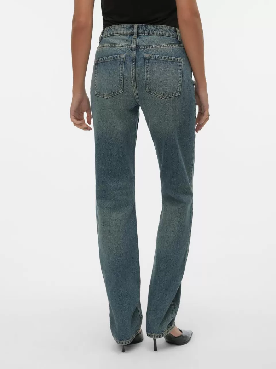 Outlet VERO MODA VMHAILEY Høyt snitt Straight Fit Jeans Medium Blue Denim