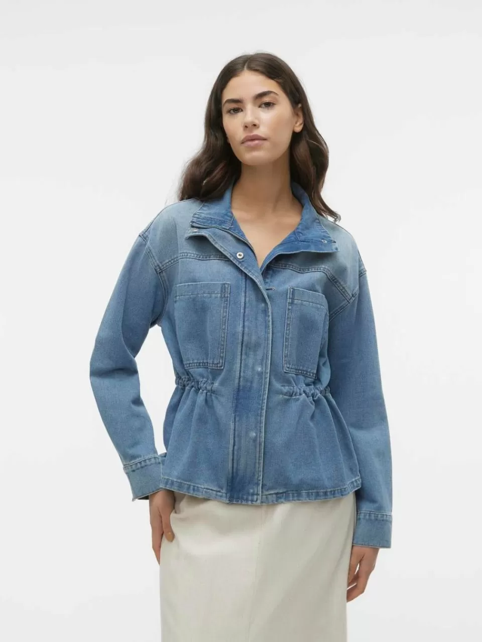 Shop VERO MODA VMHELENA Denimjakke Medium Blue Denim