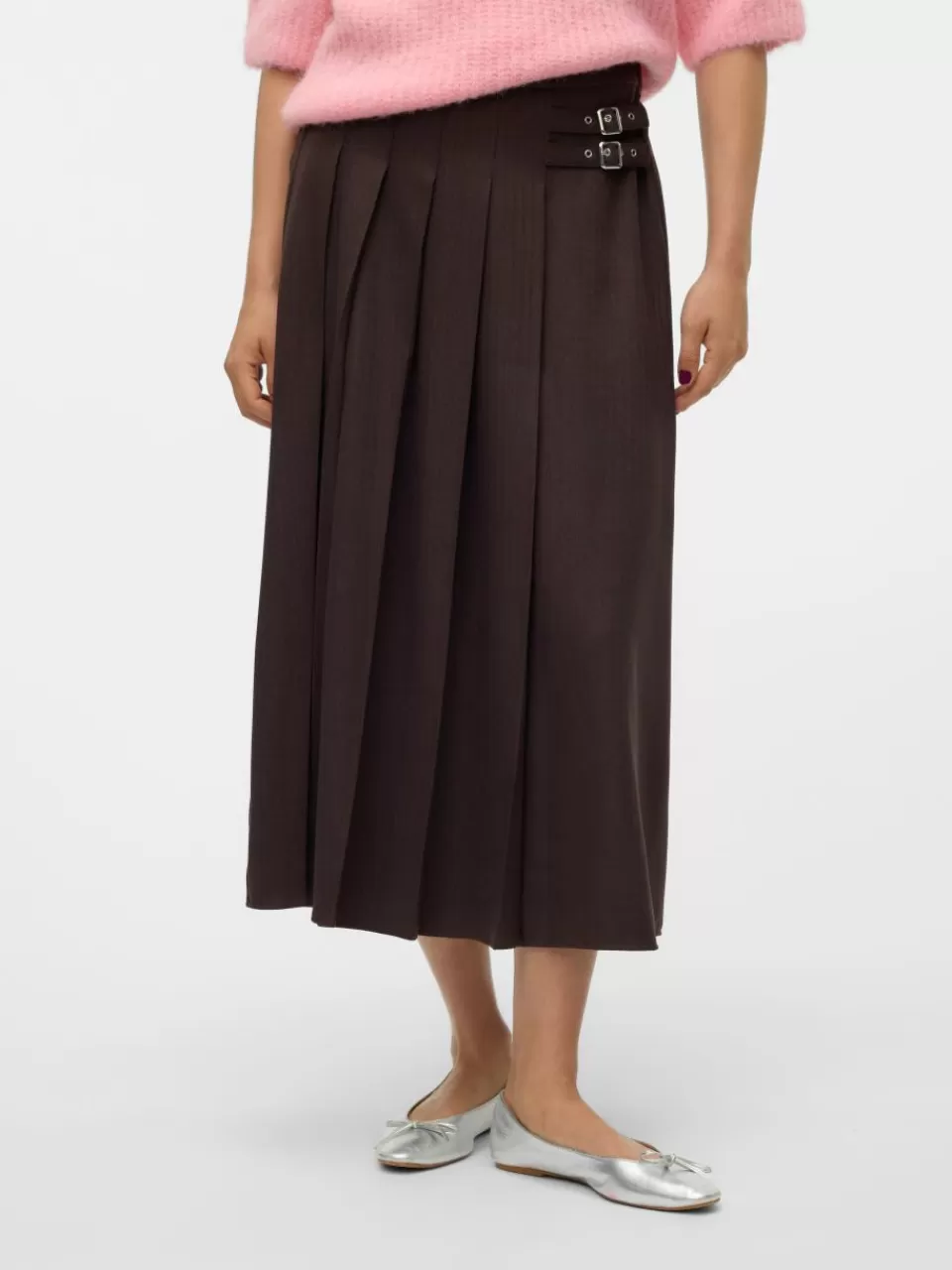 New VERO MODA VMHELGA Høy midje Langt skjørt Chocolate Torte