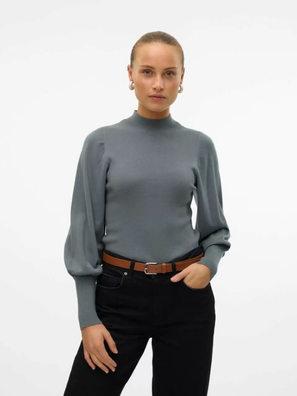 Discount VERO MODA VMHOLLYKARISPUFF Genser Balsam Green