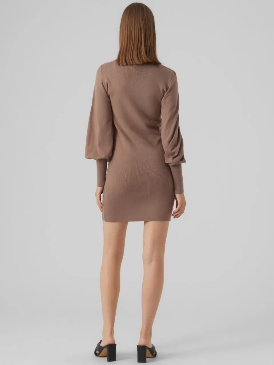Best VERO MODA VMHOLLYKARISPUFF Kort kjole Brown Lentil