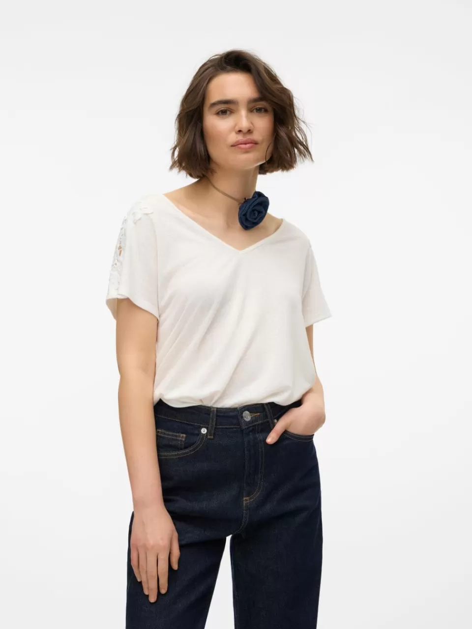 Best Sale VERO MODA VMILSA T-skjorte Snow White