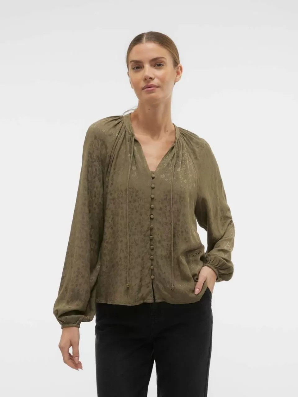 Fashion VERO MODA VMINDIONIA Skjorte Ivy Green