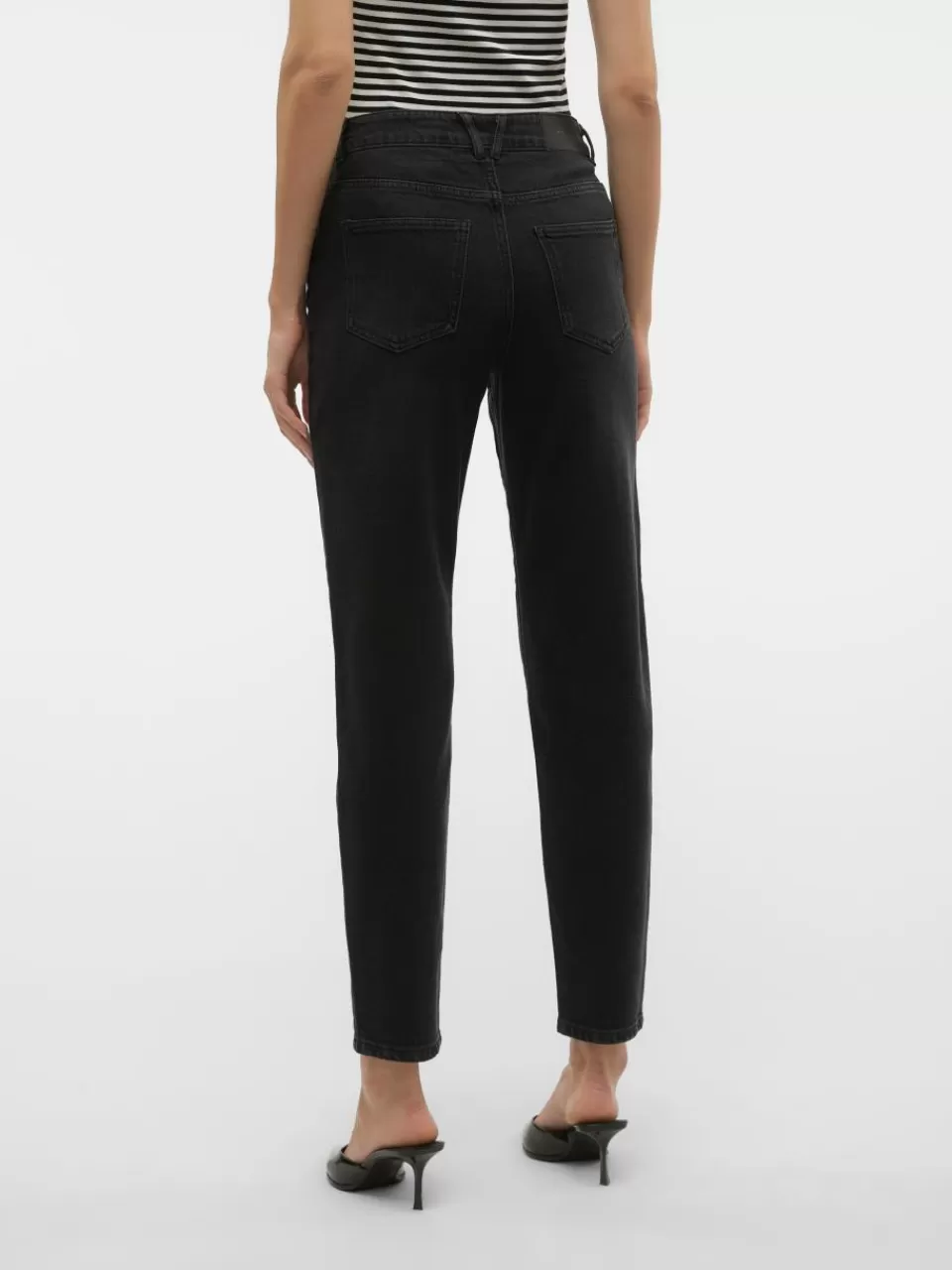 Hot VERO MODA VMISA Høyt snitt Mom Fit Jeans Black Denim