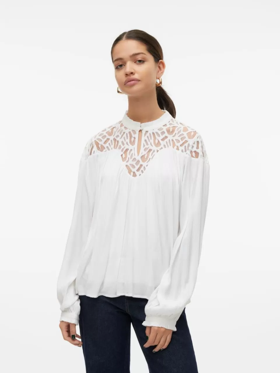 Best VERO MODA VMJAZMYN Topp Bright White