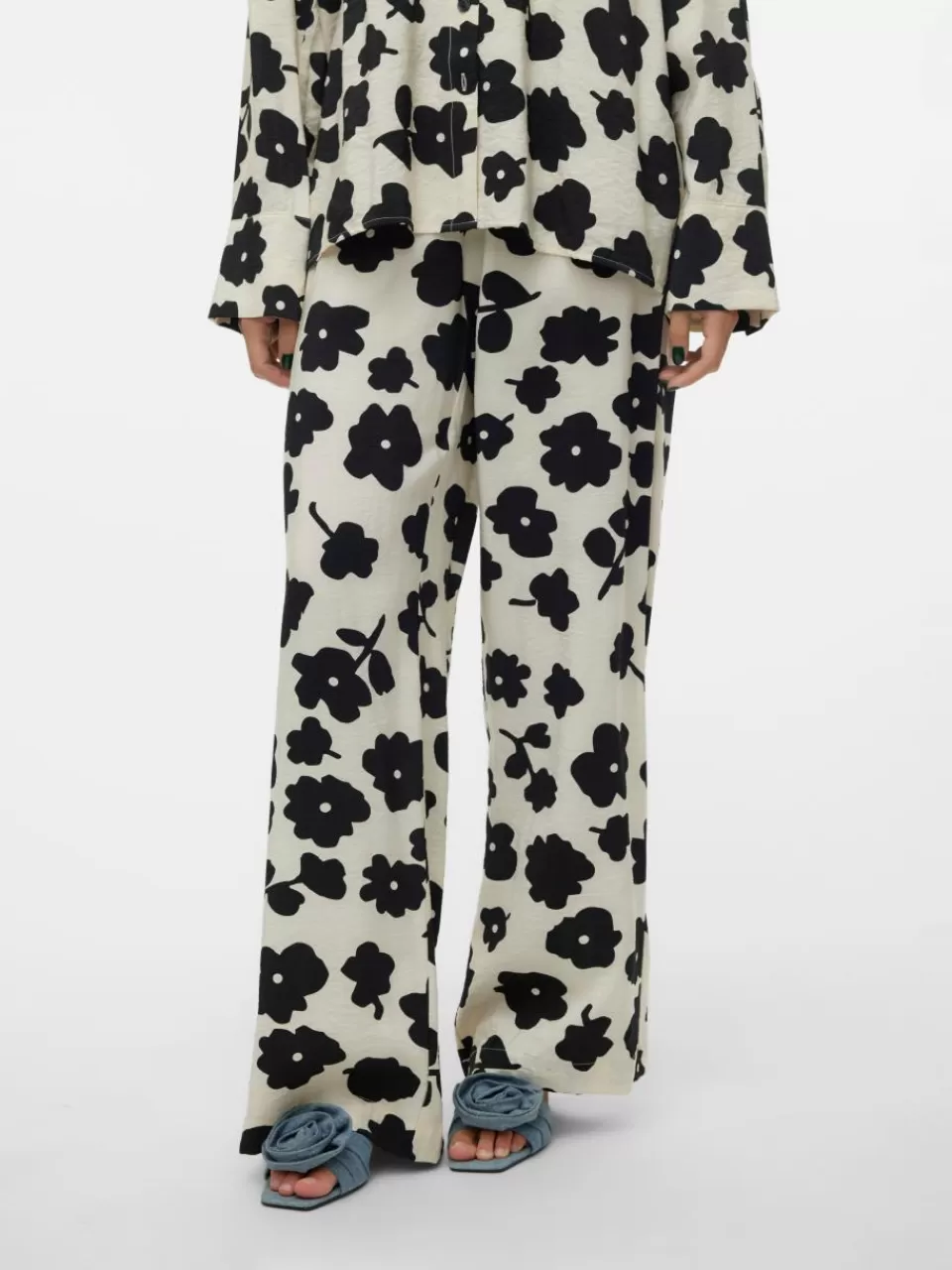 Store VERO MODA VMJESSA Høyt snitt Bukser Birch