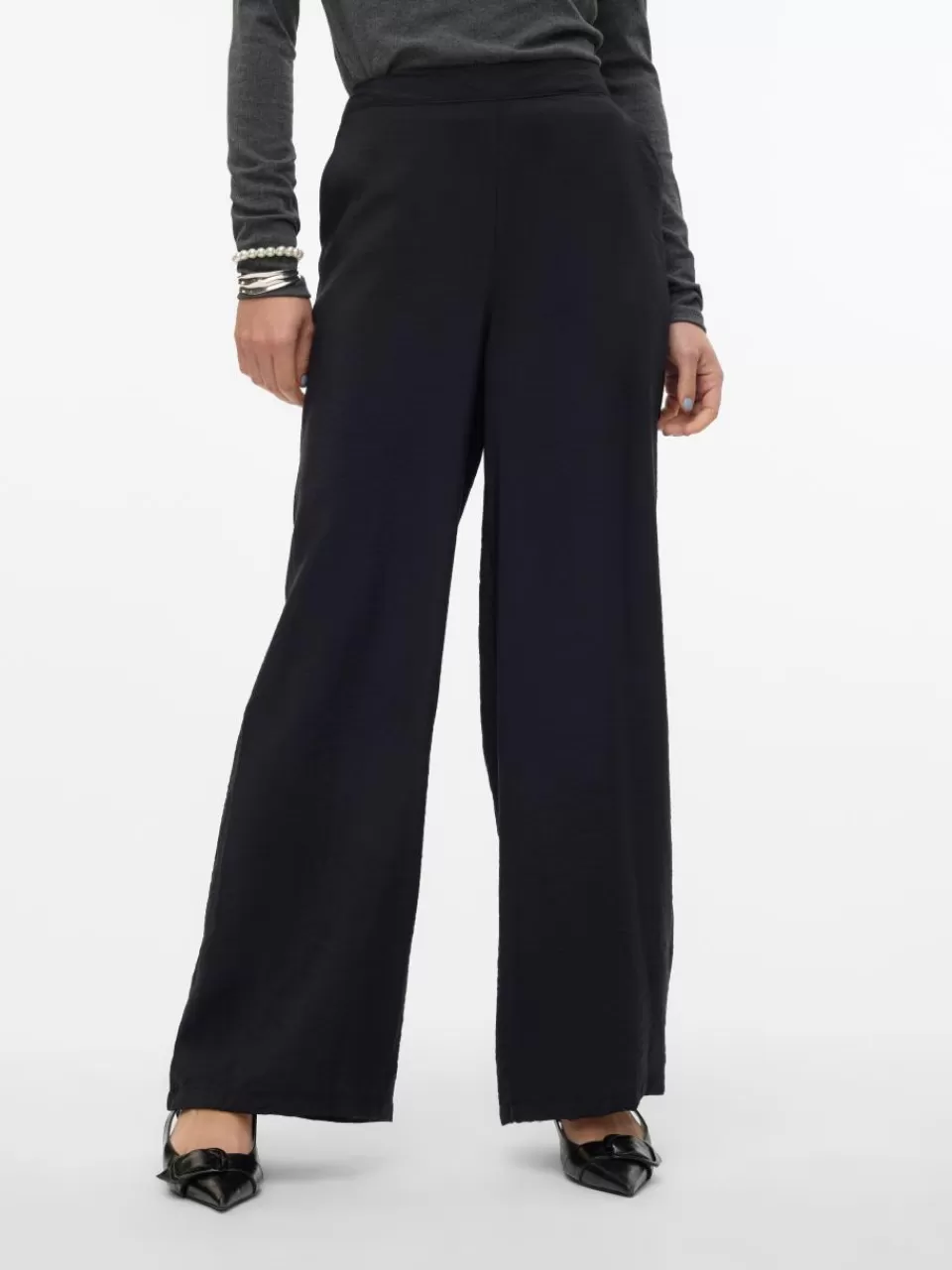 Store VERO MODA VMJOSIE Høyt snitt Bukser Black