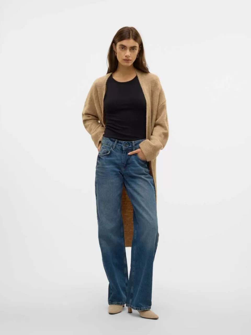 New VERO MODA VMJUPITER Strikket cardigan Silver Mink