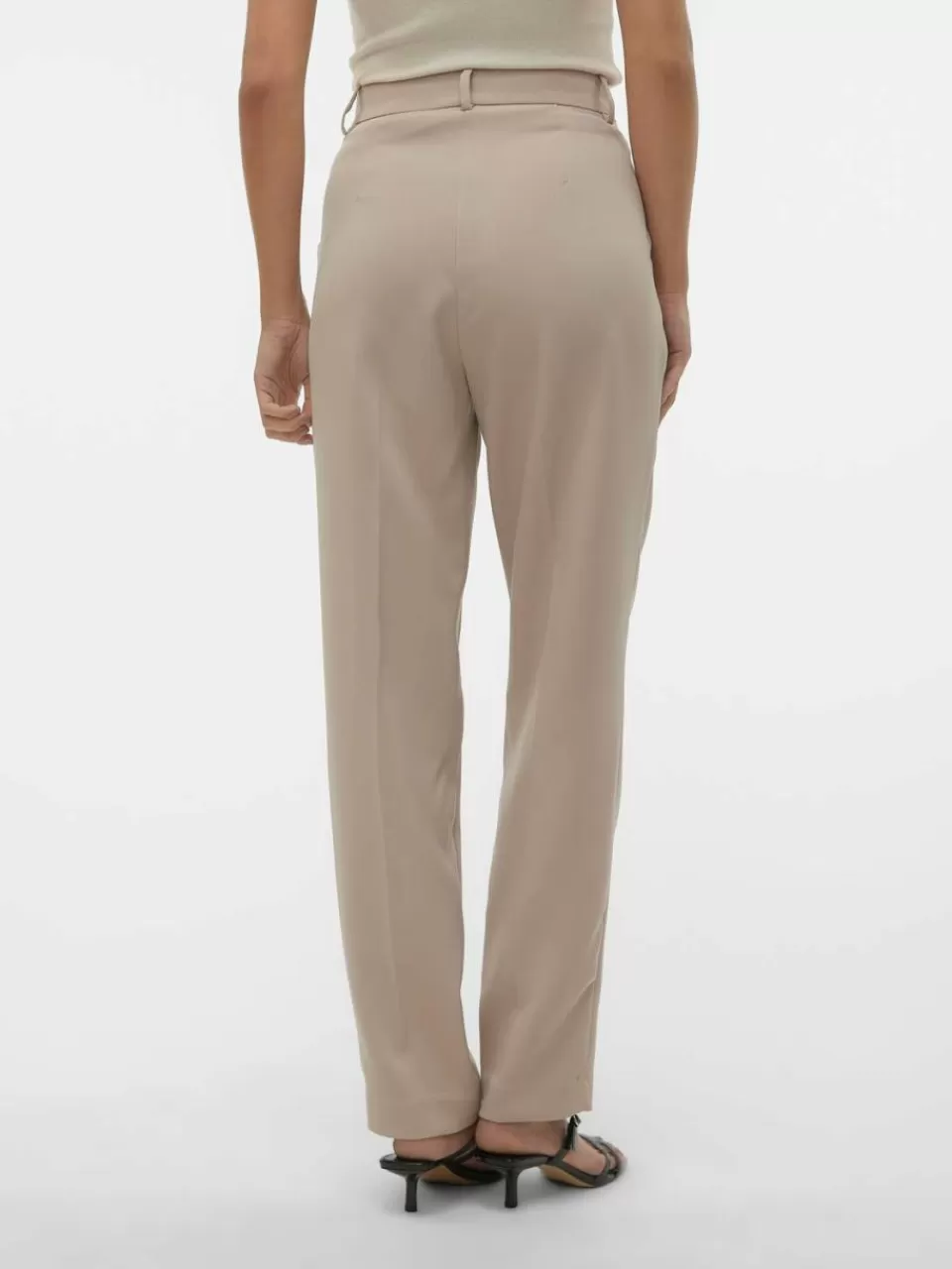 New VERO MODA VMKAIA Høyt snitt Bukser Silver Mink