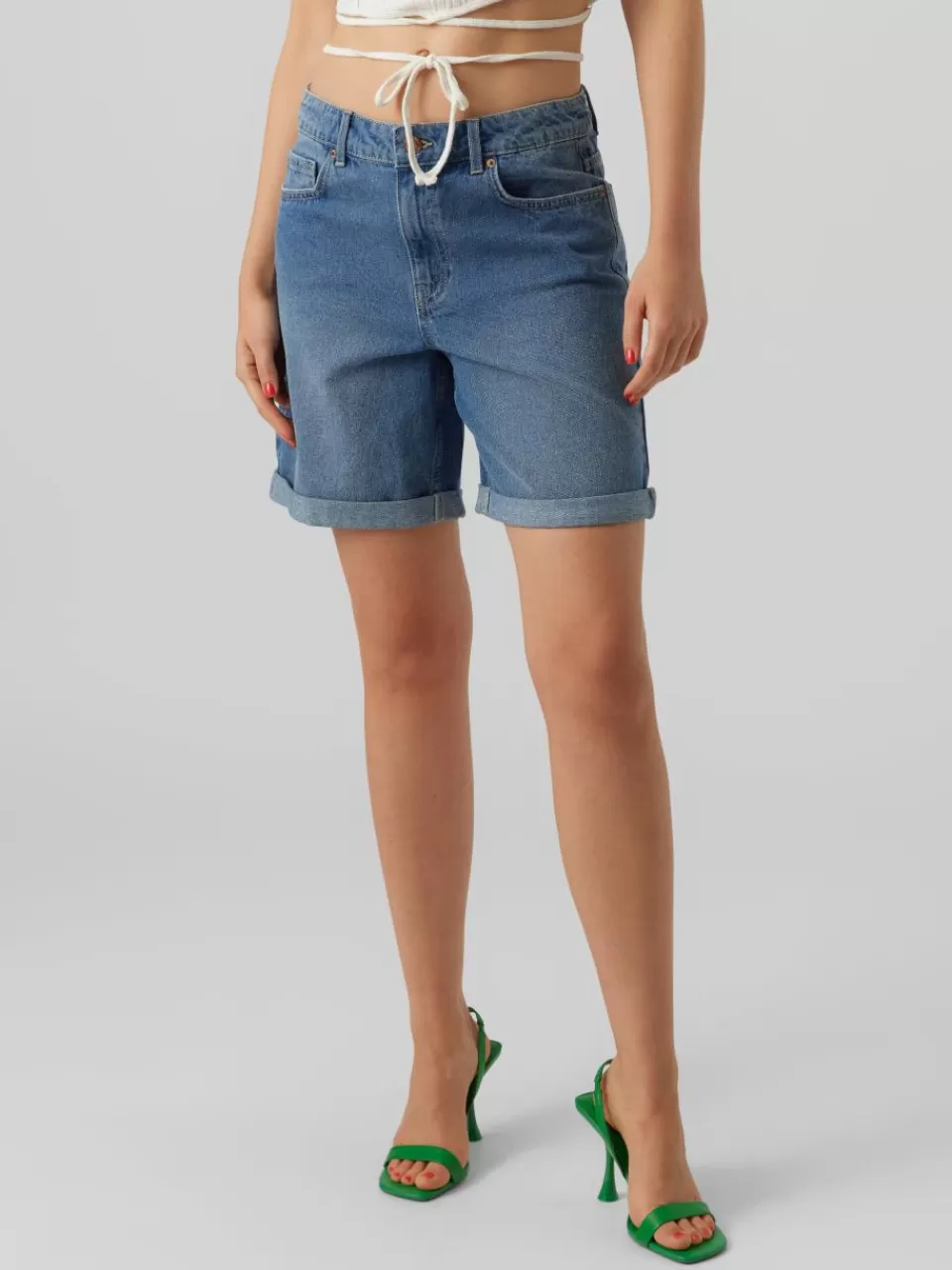 Outlet VERO MODA VMKARLIE Shorts Medium Blue Denim