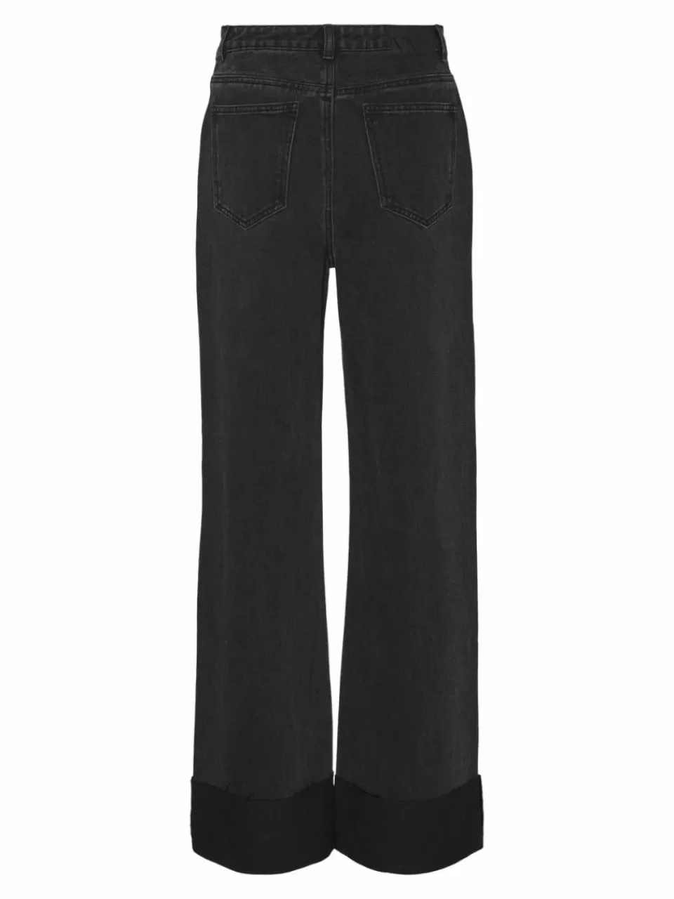 Hot VERO MODA VMKATHY Super high rise Wide Leg Fit Jeans Black Denim