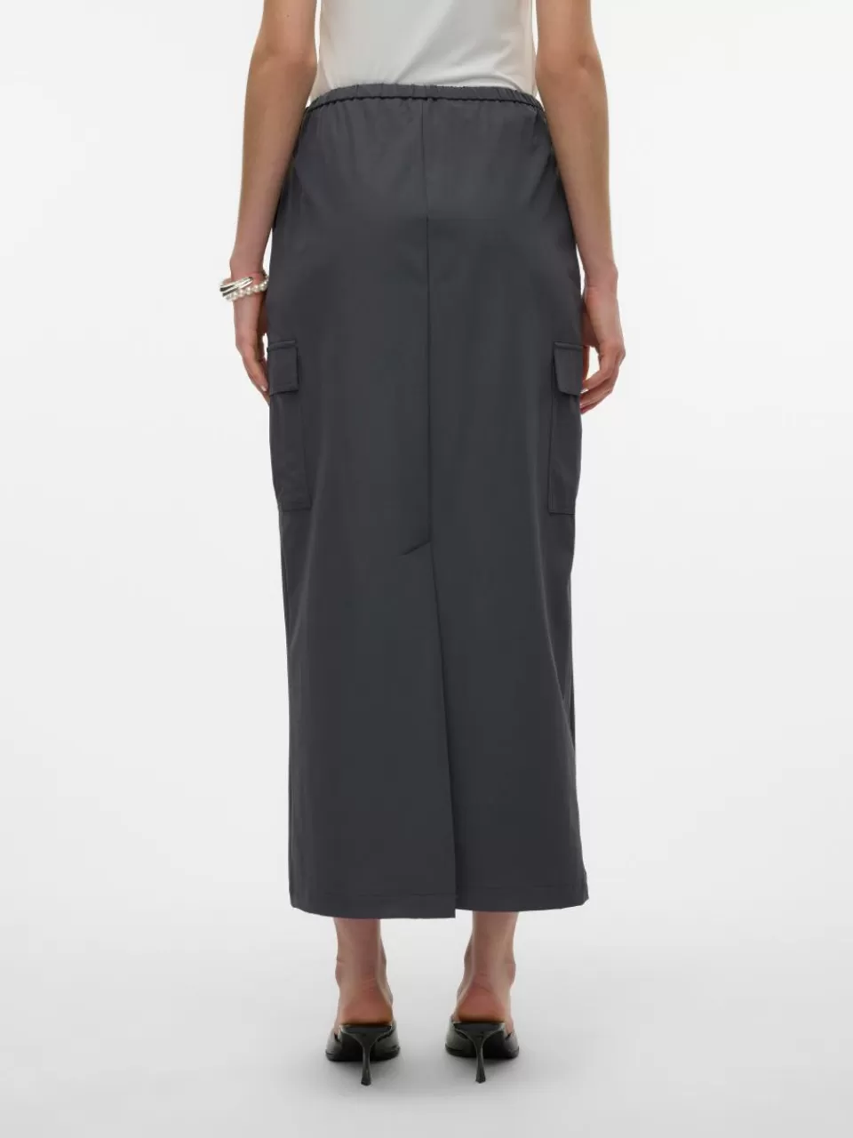 Shop VERO MODA VMKIMBERLY Middels høy midje Langt skjørt Asphalt