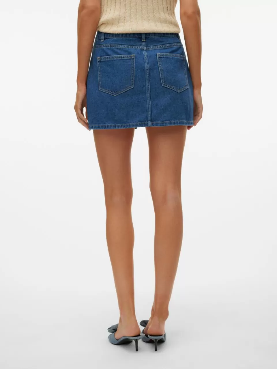 Cheap VERO MODA VMKYLA Middels høy midje Kort skjørt Medium Blue Denim