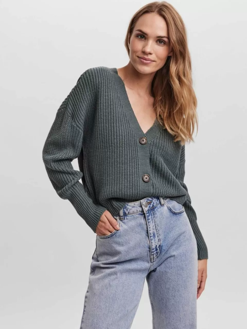 Outlet VERO MODA VMLEA Strikket cardigan Balsam Green