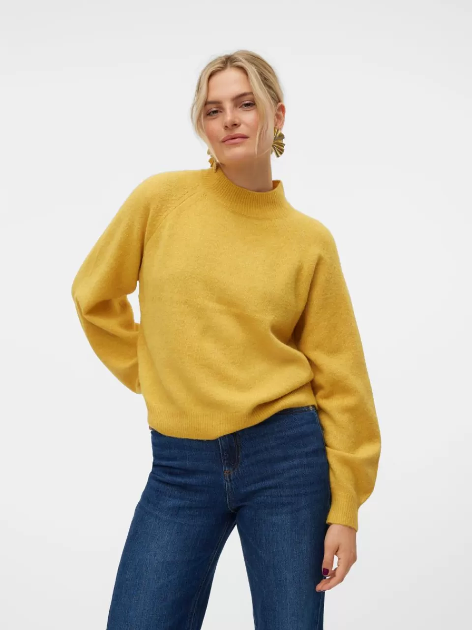 Fashion VERO MODA VMLEAF Genser Golden Spice