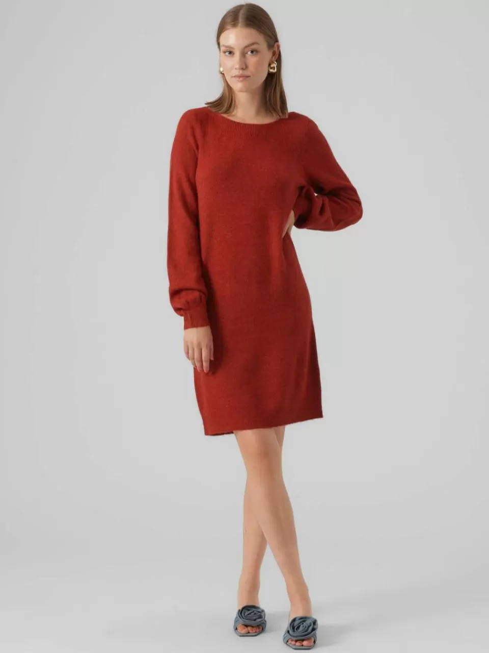 Best VERO MODA VMLEFILE Kort kjole Red Ochre