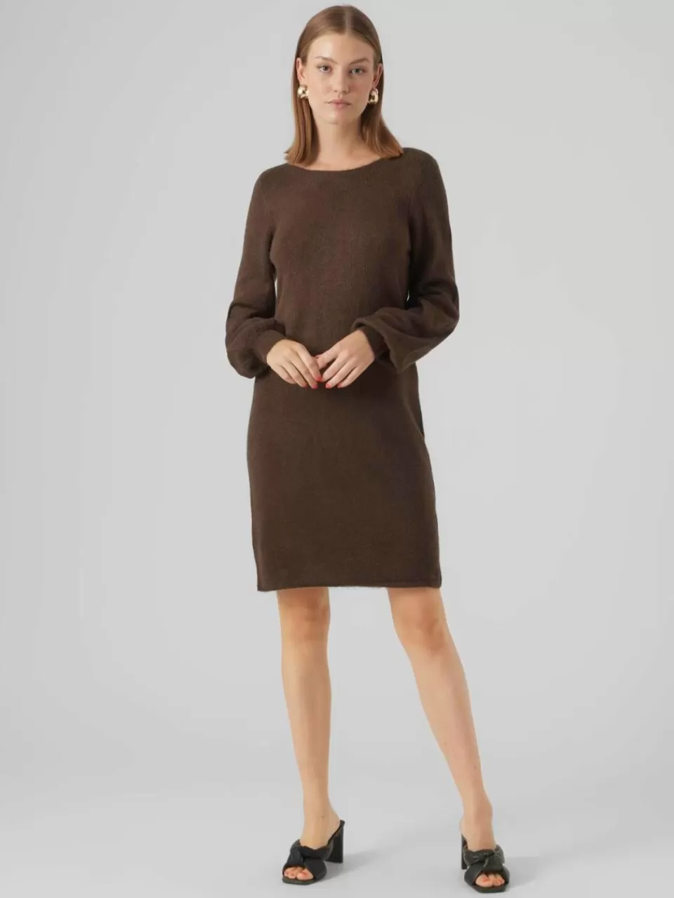 Outlet VERO MODA VMLEFILE Kort kjole Chocolate Brown