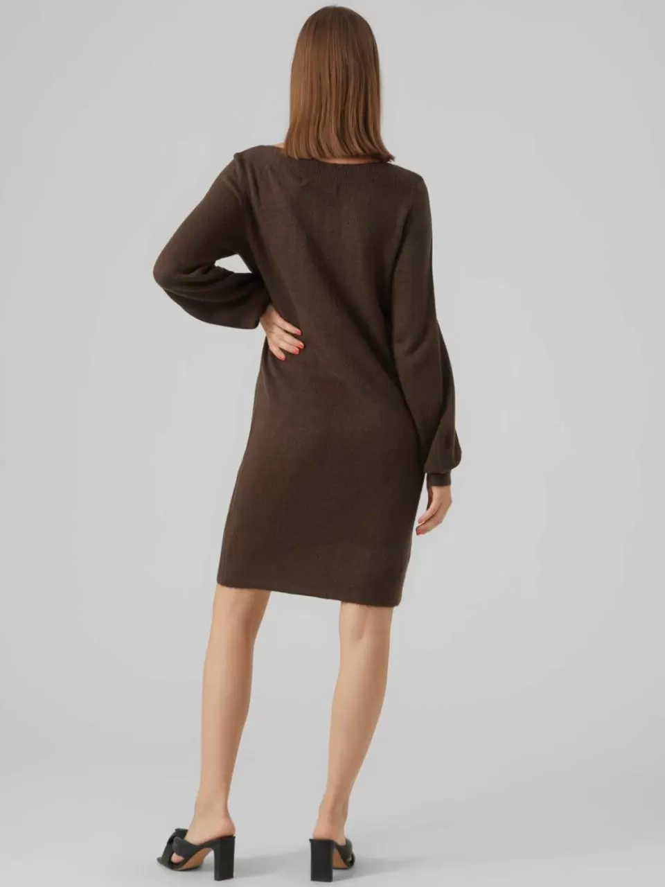 Outlet VERO MODA VMLEFILE Kort kjole Chocolate Brown