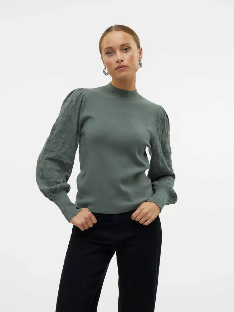 Store VERO MODA VMLIMONE Genser Balsam Green