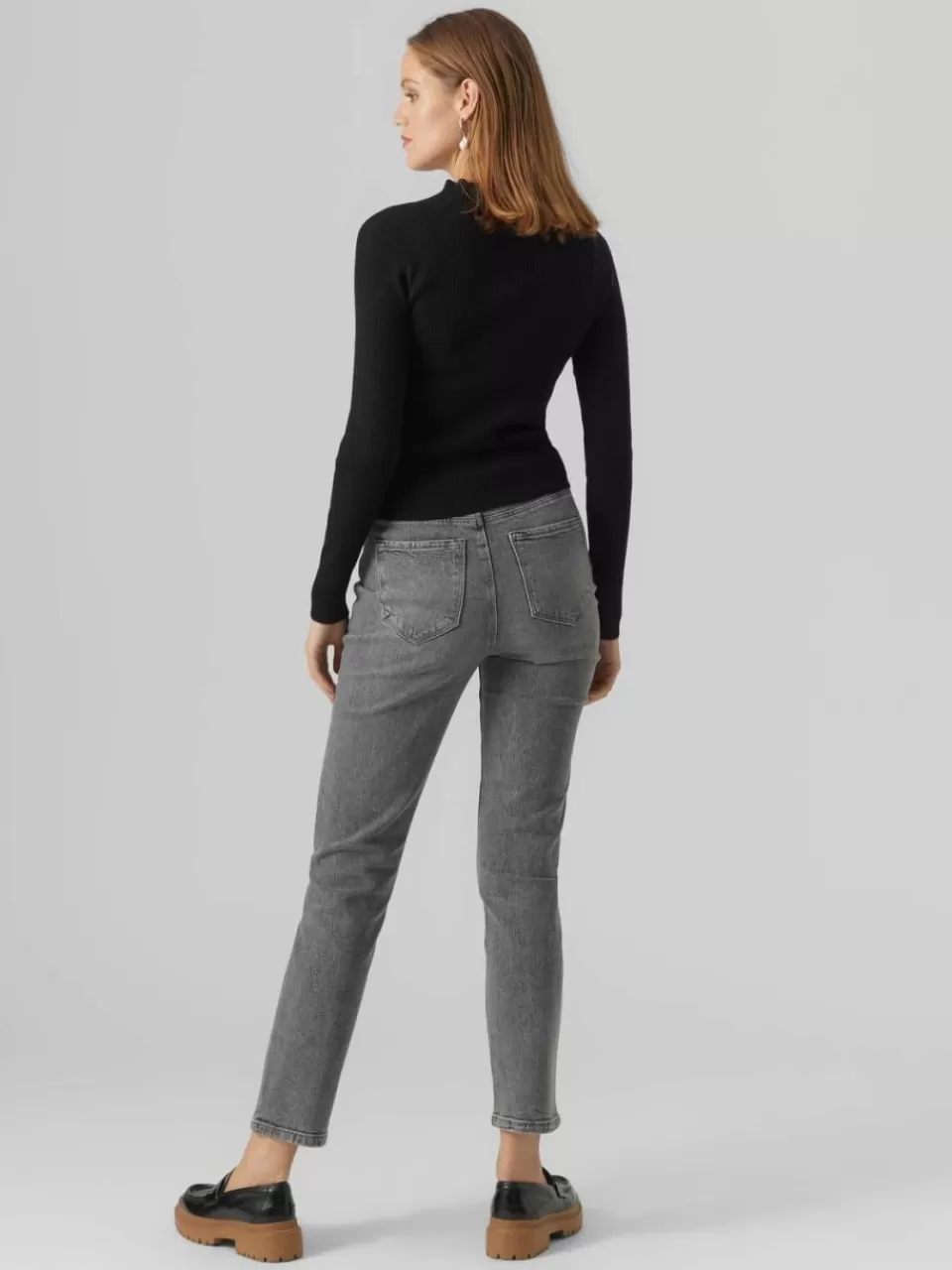 Flash Sale VERO MODA VMLINDA Høyt snitt Mom Fit Jeans Medium Grey Denim