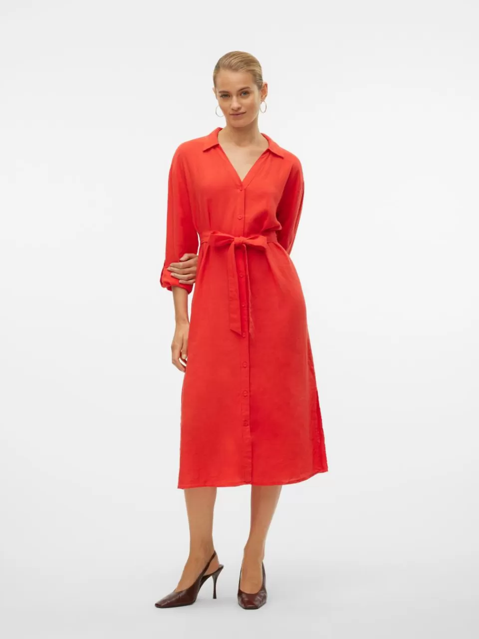 Online VERO MODA VMLINN Skjorte Tomato