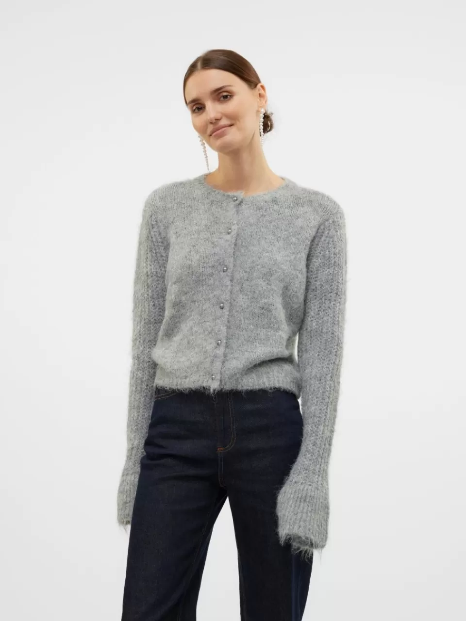 Discount VERO MODA VMLORI Strikket cardigan Light Grey Melange