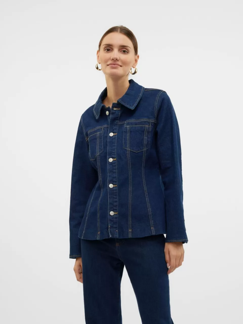 Hot VERO MODA VMLOTTIE Denimjakke Dark Blue Denim